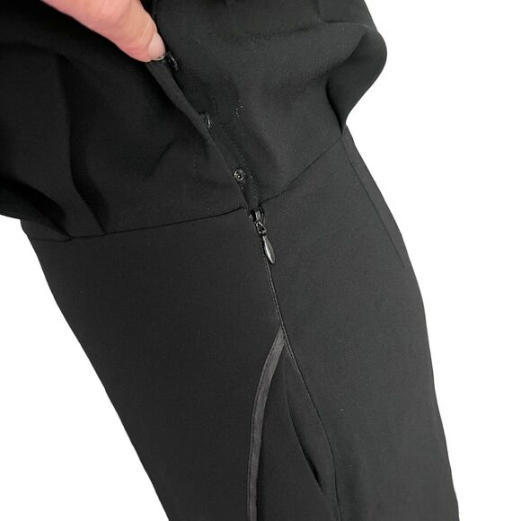 MM LaFleur 0 Sheath Dress Surplice Vneck Black Short Sleeve Pockets Sleek - Picture 9 of 12